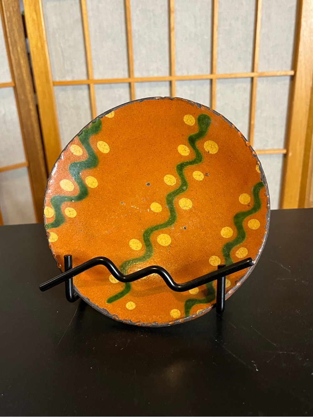 Vintage 2002 Greg Shooner redware ceramic plate small 6"